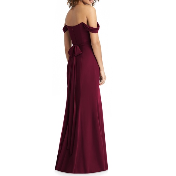 NEW 8193 SOCIAL BRIDESMAIDS Cabernet STRAPLESS V-Neck CHIFFON Trumpet GOWN 10 - Picture 7 of 12